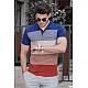 Mens blue-brown T-shirt Polo PK9280 Premium