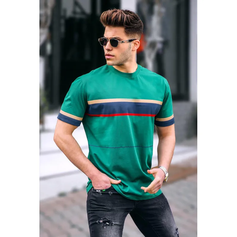 Vīriešu zaļš t-krekls Geoffrey PK5372 Premium