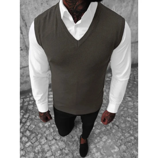 Tumši pelēka adīta veste Rovol Džemperi