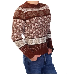 Vīriešu bordo krāsas Ziemassvētku džemperis Sniegpārsliņa