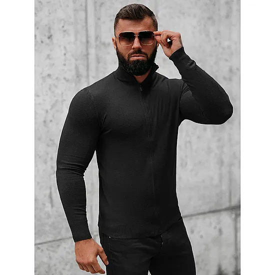 Karim melns džemperis ar rāvējslēdzēju NB/MM6004/4