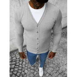 Pelēks vīriešu džemperis ar pogām Otom