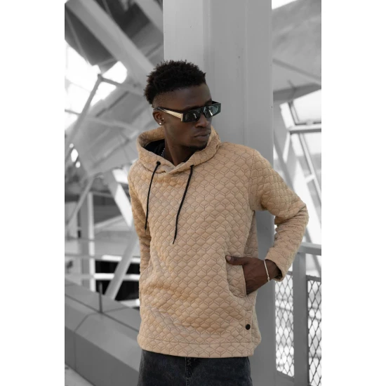 Brūns džemperis ar kapuci Rombas PK3028