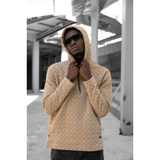 Brūns džemperis ar kapuci Rombas PK3028