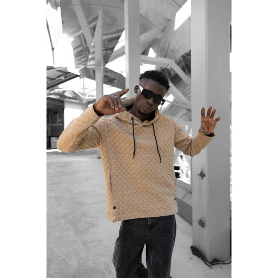 Brūns džemperis ar kapuci Rombas PK3028