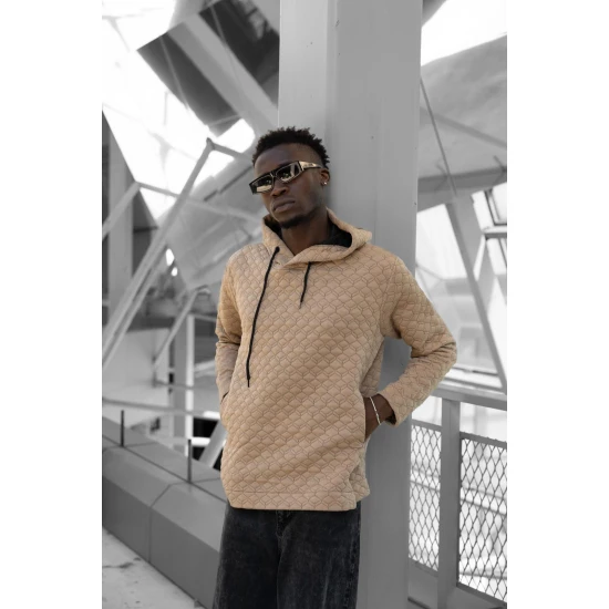 Brūns džemperis ar kapuci Rombas PK3028