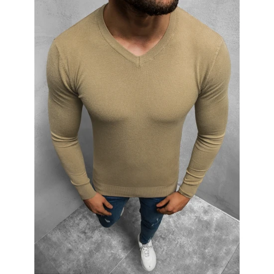 Vīriešu džemperis brūnā krāsā Robi TMK/YY03/11Z