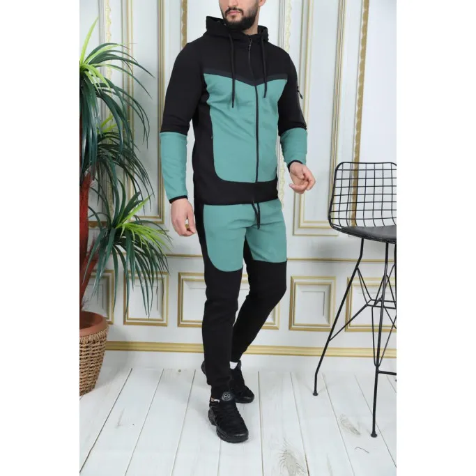 Vīriešu treniņtērps melns - piparmētra Rener PK3006 Premium