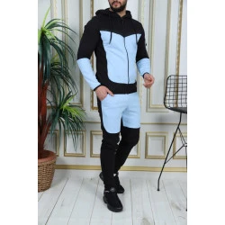 Vīriešu treniņtērps melns - gaiši zils Rener