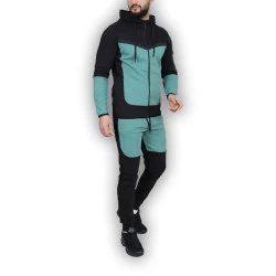 Vīriešu treniņtērps melns - piparmētra Rener