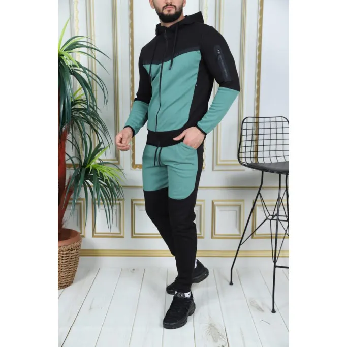 Vīriešu treniņtērps melns - piparmētra Rener PK3006 Premium