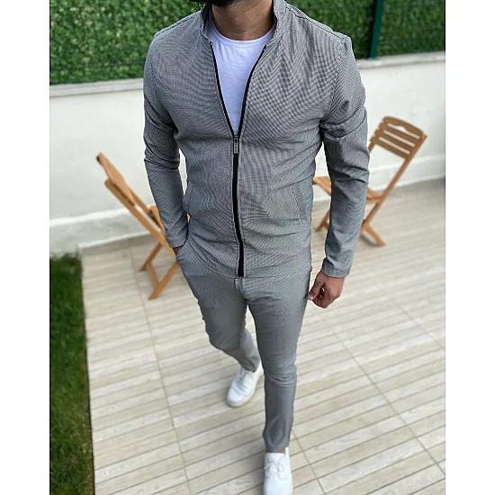 Mens dark grey fine fabric set Hani PK7525 Premium