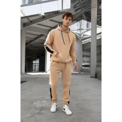 Bēšs vīriešu komplekts ar baltu svītru Core