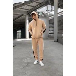 Bēšs vīriešu komplekts ar baltu svītru Core