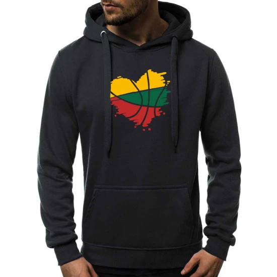 Akcija Vyriškas juodos spalvos džemperis su gobtuvu LTU JS/2009