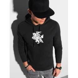 Juodos spalvos džemperis su gobtuvu "Vytis"