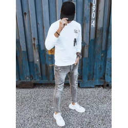 Vīriešu balts džemperis Vate