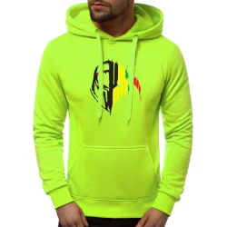 Neoninis žalias vyriškas džemperis su gobtuvu "Riteris