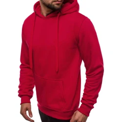 Sarkans vīriešu džemperis ar kapuci Buvoli