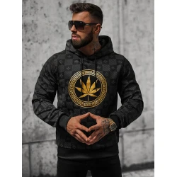 Vīriešu melns džemperis Monat