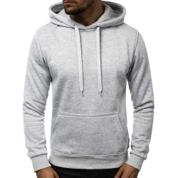 Vīriešu pelēks džemperis ar kapuci Buvoli