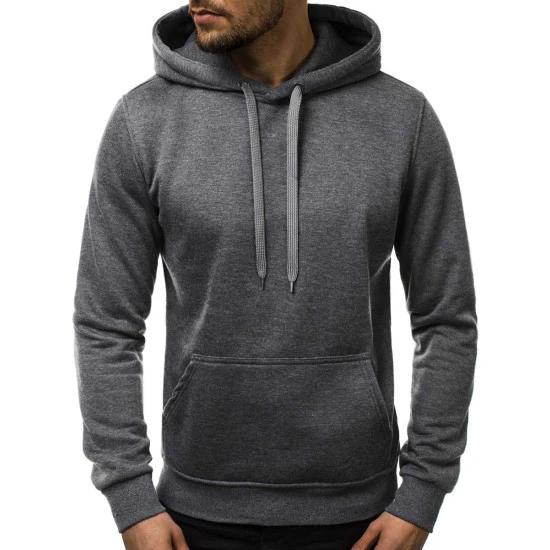 Vīriešu tumši pelēks džemperis ar kapuci Buvoli JS/2009