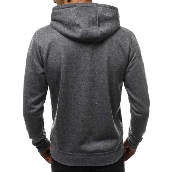 Vīriešu tumši pelēks džemperis ar kapuci Buvoli JS/2009