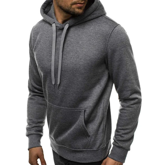Vīriešu tumši pelēks džemperis ar kapuci Buvoli JS/2009