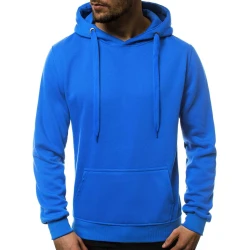 Zils vīriešu džemperis ar kapuci Buvoli