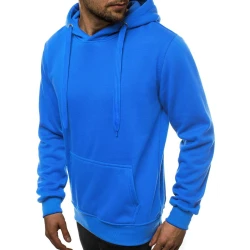 Zils vīriešu džemperis ar kapuci Buvoli