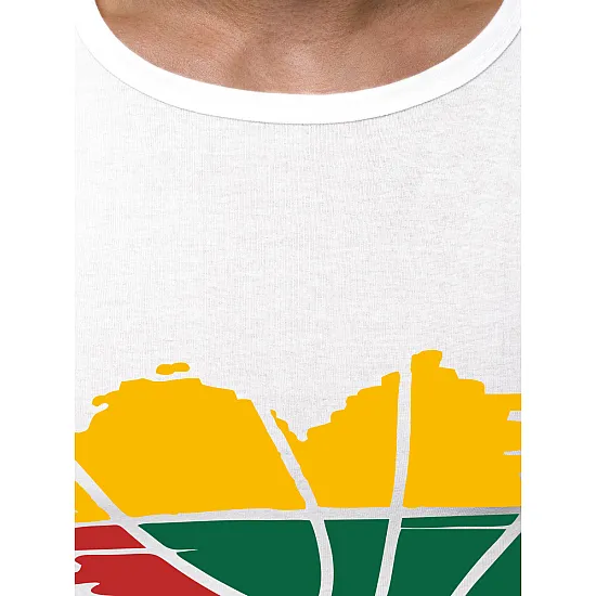 White mens T-shirt Heart JS/712005
