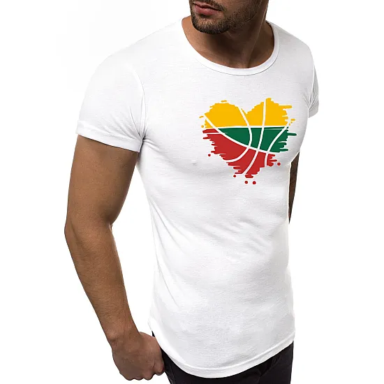White mens T-shirt Heart JS/712005