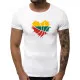White men's T-shirt Heart