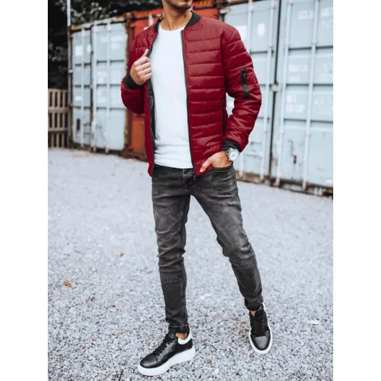 Vīriešu stepēta bordo krāsas jaka Minti JS/MY02Z