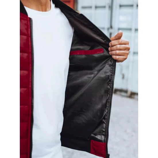 Vīriešu stepēta bordo krāsas jaka Minti JS/MY02Z