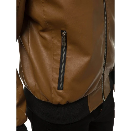 Karameļkrāsas eko ādas vīriešu jaka Lugon JB/JP1147