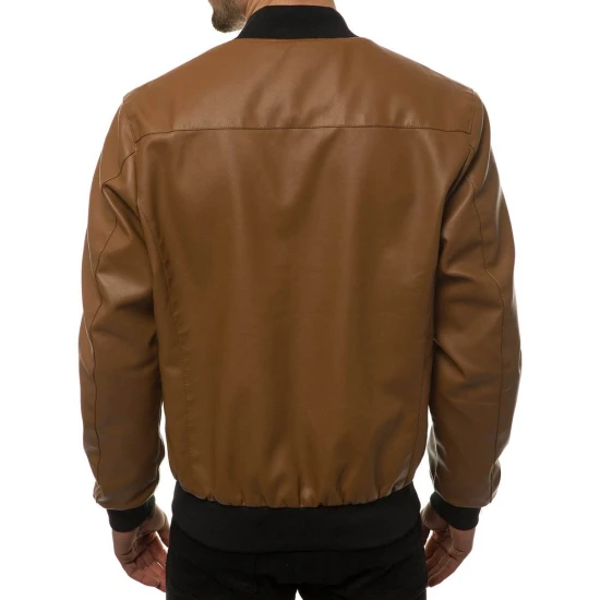 Karameļkrāsas eko ādas vīriešu jaka Lugon JB/JP1147