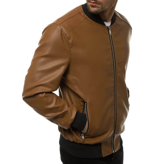Karameļkrāsas eko ādas vīriešu jaka Lugon JB/JP1147