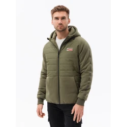 Khaki jaka ar kapuci vīriešiem Okar