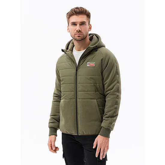 Khaki jaka ar kapuci vīriešiem Okar C601 Premium