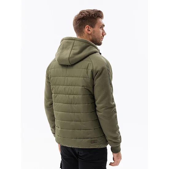 Khaki jaka ar kapuci vīriešiem Okar C601 Premium