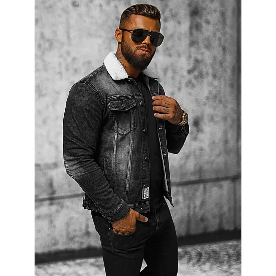 Džinsa jaka melna Gober NB/MJ516NZ