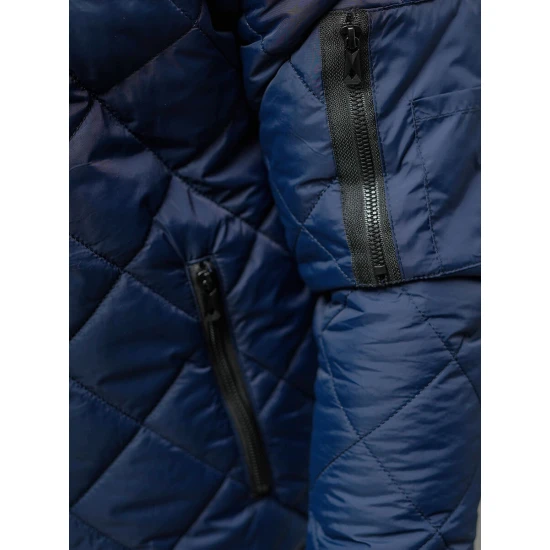 Tumši zila vīriešu jaka ar kapuci Lator JS/8M986/215