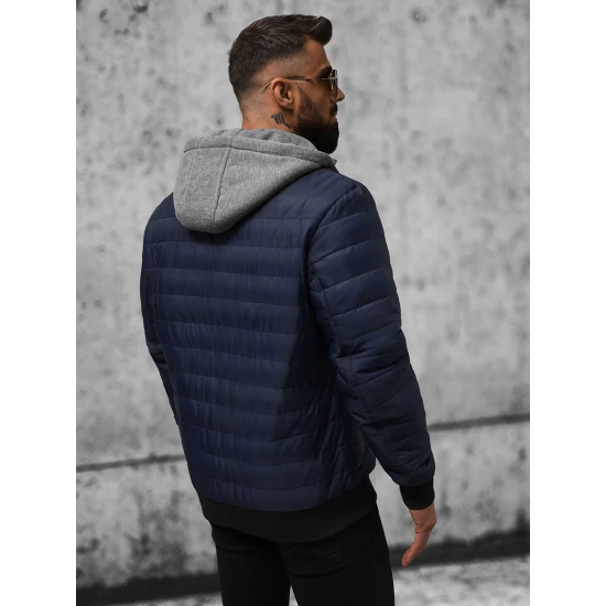 Kidol tumši zila vīriešu jaka ar kapuci Rudens/Pavasaris