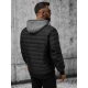 Kidol melna vīriešu jaka ar kapuci JS/8M985/392