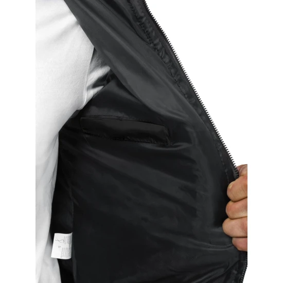 Vīriešu melna jaka ar kapuci Ogmina Rudens/Pavasaris