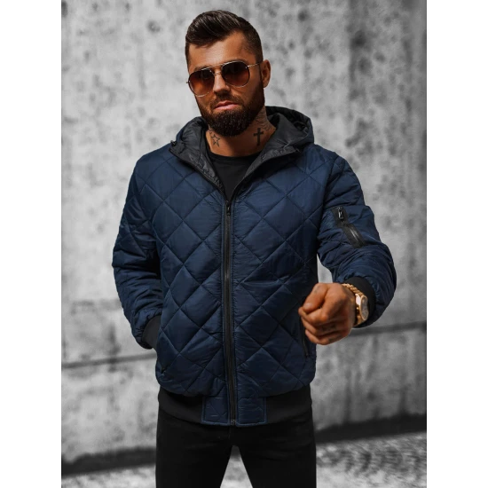 Vīriešu tumši zila jaka ar kapuci Ogmina JS/MY21