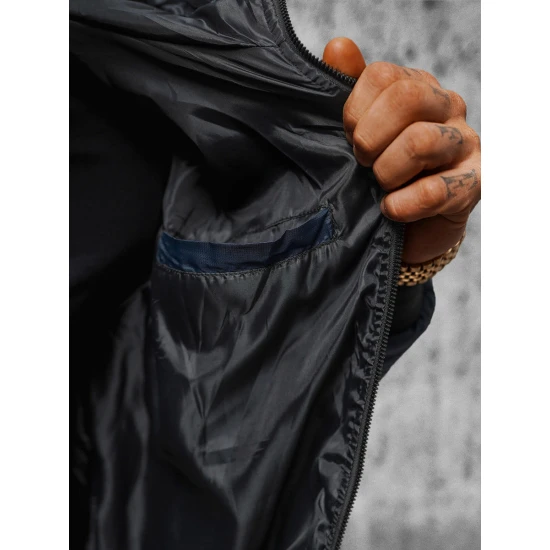 Vīriešu tumši zila jaka ar kapuci Ogmina JS/MY21