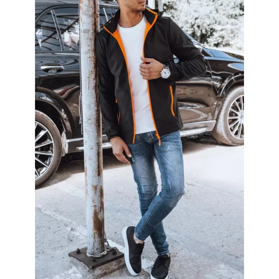 Vīriešu melna jaka ar oranžām detaļām Arot TX4175