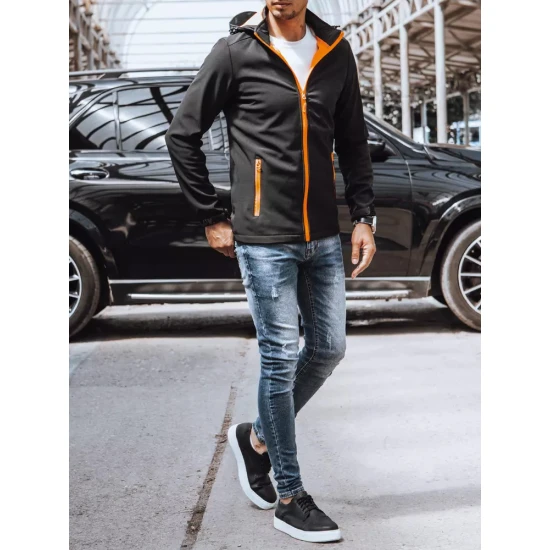 Vīriešu melna jaka ar oranžām detaļām Arot TX4175